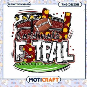 Cardinals Football PNG Design for Instant Download