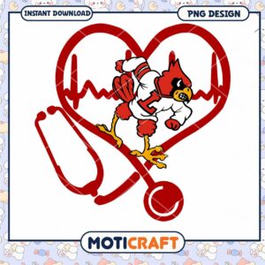 Cardinal Heartbeat Stethoscope PNG Instant Download