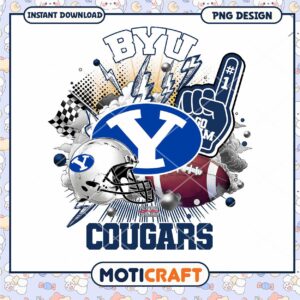 BYU Cougars Football Instant Download PNG Design