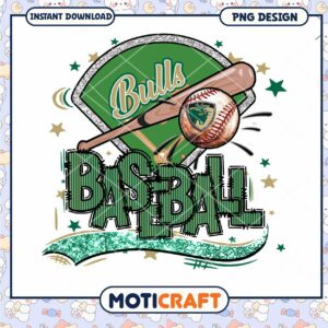 Bulls Baseball PNG Design for Instant Download Fun