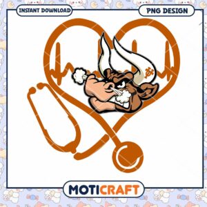 Bull Heartbeat Stethoscope PNG Design Instant Download