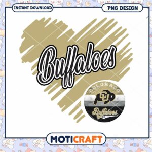 Buffaloes Heart Design PNG for Colorado Fans Download