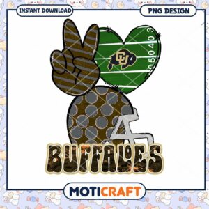 Buffaloes Peace Sign Heart PNG Instant Download Design