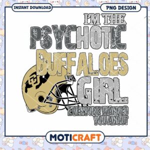 Buffaloes Girl Psychotic Football PNG Design Download