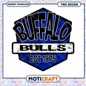 Buffalo Bulls Vintage Badge Design PNG Downloadable Art