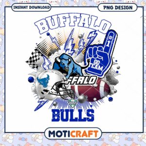 Buffalo Bulls Football PNG Design for Instant Download