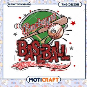 Buckeyes Baseball Graphic PNG Design for Instant Download