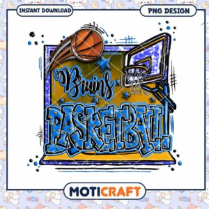 Bruins Basketball PNG Design for Instant Download Art