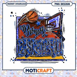 Broncos Basketball PNG Design for Instant Download