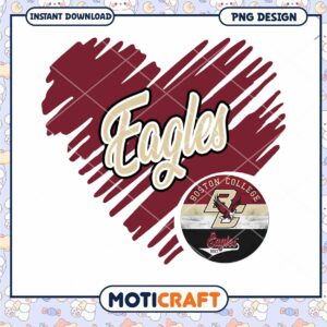 Boston College Eagles Heart PNG Design for Download