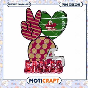 Boston College Eagles Heart Peace Sign PNG Design Download
