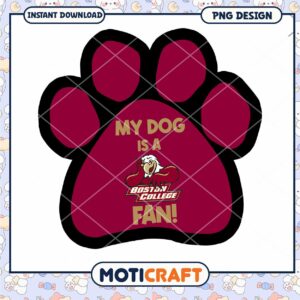 Boston College Dog Fan PNG Instant Download Design