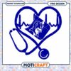 Blue Heartbeat Stethoscope PNG Design Instant Download 2 Blue Heartbeat Stethoscope PNG Design Instant Download