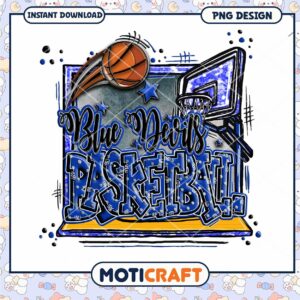 Blue Devils Basketball PNG Graphic Instant Download Art