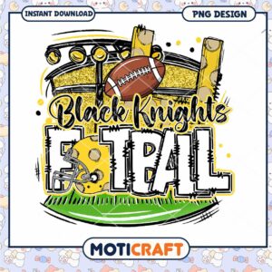 Black Knights Football PNG Digital Download Design