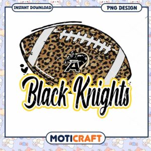 Black Knights Leopard Print Football PNG Design Download