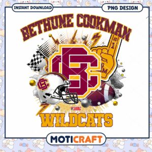 Bethune Cookman Wildcats PNG Football Art Downloadable Design
