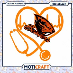 Beavers Heartbeat Stethoscope PNG Design Instant Download