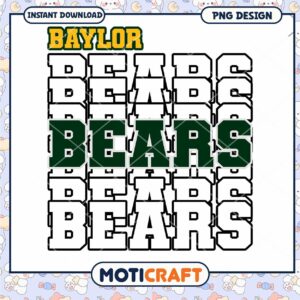 Baylor Bears PNG Graphic Design for Instant Download