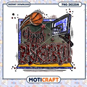 Basketball Themed PNG Design for Instant Download
