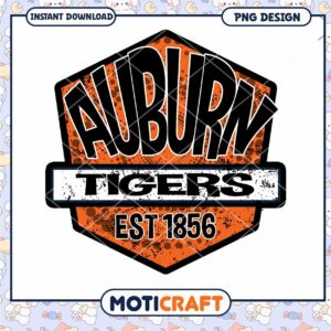 Auburn Tigers Vintage Logo PNG Instant Download Design