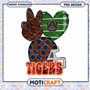 Auburn Tigers PNG Design for Instant Download Fun Art