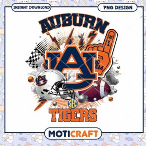 Auburn Tigers Instant Download PNG Football Design Art