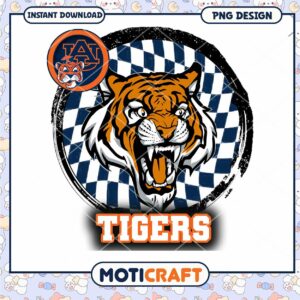 Auburn Tigers Fierce Tiger Head PNG Graphic Design