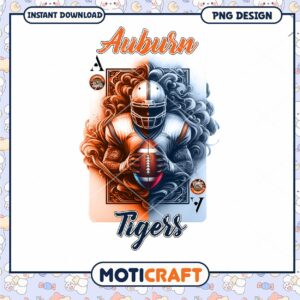 Auburn Tigers Football Art PNG Design Instant Download