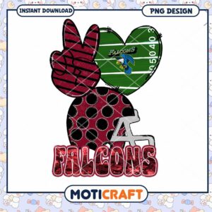 Atlanta Falcons Heart Hands PNG Design Instant Download