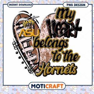 ASU Hornets Heart Design PNG Instant Download Art