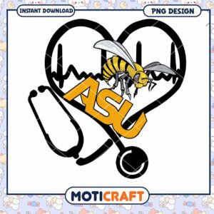 ASU Bee Heart Stethoscope PNG Design for Download