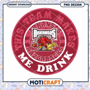 Arkansas Razorbacks Drink Team PNG Instant Download Design