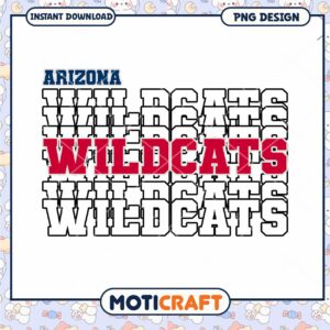 Arizona Wildcats Bold Text Design PNG Downloadable File