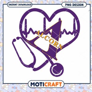 Alcorn University Heartbeat Stethoscope PNG Design