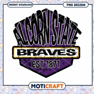 Alcorn State Braves PNG Design Instant Download Art