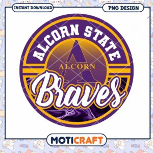 Alcorn State Braves Logo Design PNG Instant Download