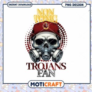 Trojans Fan Skull Design Non Toxic PNG Downloadable Art