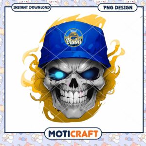 UCLA Bruins Skull Design PNG Instant Download Art