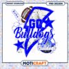 Cheerful Go Bulldogs Football PNG Design Instant Download