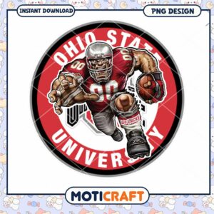 Ohio State University Football Art Design PNG Download