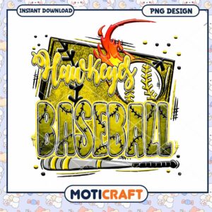 Hawkeyes Baseball PNG Design for Instant Download Art