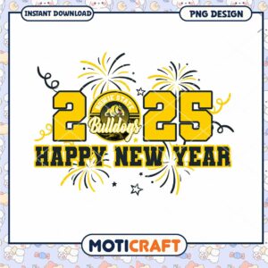 Happy New Year 2025 Bowie State Bulldogs PNG Design Happy New Year 2025 Bowie State Bulldogs PNG Design