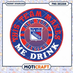 New York Rangers Team Spirit Drink Design PNG Art