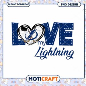 Love My Lightning Hockey PNG Design Instant Download