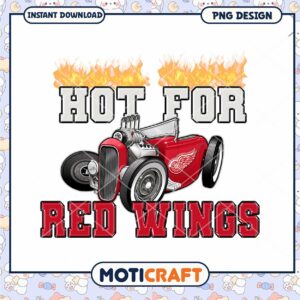 Hot for Red Wings Vintage Car PNG Design Download Hot for Red Wings Vintage Car PNG Design Download