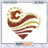 Calgary Flames Heart Design Instant Download PNG