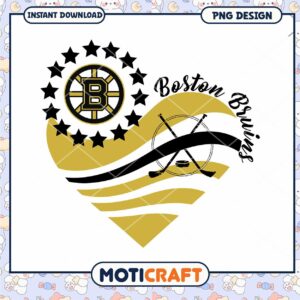 Boston Bruins Heart PNG Design for Fans Download