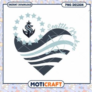 Seattle Kraken Heart Design PNG Instant Download Art Seattle Kraken Heart Design PNG Instant Download Art