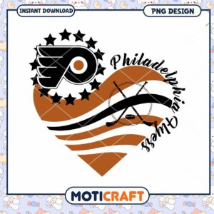 Philadelphia Flyers Heart Design PNG Digital Download